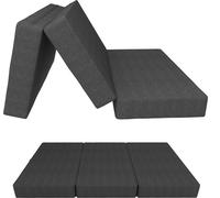 Matelas pliant POKAR Matelas pliant en 3 parties Matelas d'invité Lit de camp Lit pliant, Taille:120 x 195 x 15 cm, Couleur:Anthracite