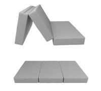 Matelas pliant POKAR Matelas pliant en 3 parties Matelas d'invité Lit de camp Lit pliant, Taille:140 x 195 x 15 cm, Couleur:Gris - Imperméable