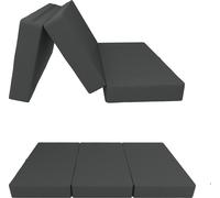 Matelas pliant POKAR Matelas pliant en 3 parties Matelas d'invité Lit de camp Lit pliant, Taille:80 x 195 x 15 cm, Couleur:Anthracite - Imperméable à l'eau