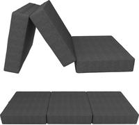 Matelas pliant POKAR Matelas pliant en 3 parties Matelas d'invité Lit de camp Lit pliant, Taille:80 x 195 x 15 cm, Couleur:Anthracite