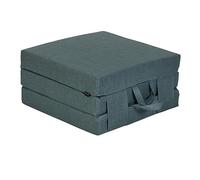 Matelas pliant portable en mousse avec poignées de transport en tissu effet lin Bleu pâleMatelas d'appoint pliable pour le rangement.