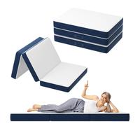 Matelas Pliant Triple,75x195x10cm, 10cm Mousse épaisse, Housse Amovible et Lavable en Machine, Poignée de Transport pour faciliter Le Transport