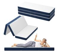 Matelas Pliant Triple DEWINNER Matelas d'invité Polyvalent 120x195x15cm Mousse épaisse Housse Amovible et Lavable en Machine