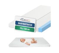 Matelas pour bébé 70x160cm comfort - qualité allemande - convient comme matelas pour enfants jusqu'à 5 ans - mousse de confort de haute qualité certifiée avec des bords de marche - 70x160 cm
