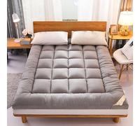 Matelas pour dortoir étudiant, futon d'hiver, matelas pliable pour matelas de couchage portable, matelas de sol enroulable - lit double moyen, gris, 135 x 200 cm