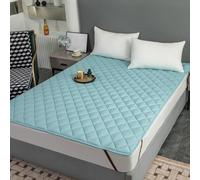 Matelas Protecteur Pad Lit Queen Size Doux Confortable Couverture Matelas avec Bande Élastique De 4 Coins Matelas Topper Couverture De Matelas Draps De Lit,Bleu,90 * 200cm
