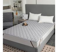 Matelas Protecteur Pad Lit Queen Size Doux Confortable Couverture Matelas avec Bande Élastique De 4 Coins Matelas Topper Couverture De Matelas Draps De Lit,Gris,120 * 190cm