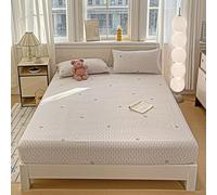 Matelas Protecteur pour King Queen Size Feuille Montée Trempée Couverture Matelas Enveloppement Complet Couverture De Lit avec Poche Profonde De 10In Doux Confortable,A,150 * 200cmQUEEN