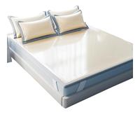 Matelas rafraîchissant en soie glacée en tissu de bambou respirant, facile d'entretien, parfait pour les chambres à coucher, couleur jaune, 1,8 m x 2 m, solution de sommeil confortable