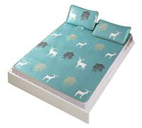 Matelas Rafraîchissant Pliable 3D avec Taie d’Oreiller, Housse en Soie de Glace Été, Queen Size, Pliable et Respirant - Sensation de Fraîcheur, Entretien Facile, Idéal pour (Taie d'oreiller 80*195cm