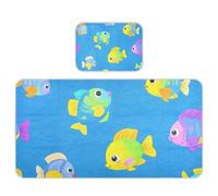 Matelas rafraîchissant pour bébé et tout-petit Motif poissons tropicaux Bleu 71,1 x 132,1 cm