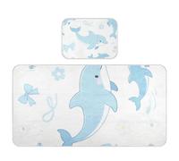 Matelas rafraîchissant pour bébé Motif dauphin Bleu 71,1 x 132,1 cm