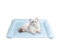 Matelas rafraîchissant pour chiens, non glissant en soie glacée, lavable, tissu en soie glacée, respirant, lavable pour climat chaud, extérieur, intérieur, transport