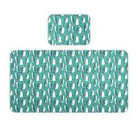 Matelas rafraîchissant pour lit de bébé - 71,1 x 132,1 cm - Réutilisable - Motif pingouin - Bleu sarcelle