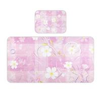 Matelas rafraîchissant pour lit de bébé à motif floral de printemps, 71,1 x 132,1 cm, coussinets réutilisables, lavables et imperméables pour bébé et tout-petit
