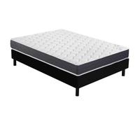 Matelas Ramage + sommier Newkit - 160x200 - Ressorts - Hauteur 25 cm - Soutien ferme Gris