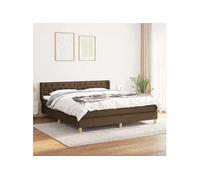 Sommier à Lattes de Lit avec Matelas Rembourré Gris Foncé 160x200cm Tissu vidaXL