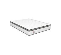 Matelas ressorts ensachés 7 zones mousse mémoire de forme 140 x 190 cm épaisseur 20 cm blanc noir