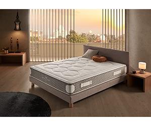 Matelas Royal Madeira 160 x 190 - Équilibre Entre Fermeté et Douceur - Ressorts Ensachés Healthy Spring & Mémoire de Forme HR - 25cm d'Epaisseur - Absorbe Efficacement Le Son et Les Vibrations