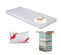 Matelas Simple 80x190 en MOUSSE A MÉMOIRE de 12 cm de haut + Coussin de Lit OFFERT, Housse Matelassée Blanche Hypoallergénique, AMOVIBLE et Lavable, pour Sommiers Canapés Lits, EASY
