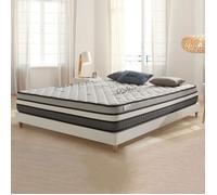 COSMOS - Matelas Ressorts 140x200 cm - Solar - Noyau Hybride Mousse HR mémoire de Forme + Ressorts Ensachés + Blue Latex - Respirant, 7 Zones, Couchage Indépendant, Épais 24 cm - Confort Équilibré