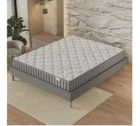 Matelas + Sommier (120 x 190cm)- Matelas Sirius Latex naturel 22cm + Sommier Bois, Stable & Robuste, revêtement Tissu Gris