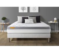 Matelas + Sommier 140x190 Memo Zen Mousse A Memoire De Forme 5 Zones De Confort Maxi Epaisseur