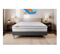 Matelas + sommier 160x200 Memo Luxe Ressorts ensachés + mémoire de forme 5 zones de confort MAXI épaisseur