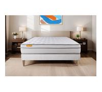 Matelas + sommier 160x200 Memo Luxe Ressorts ensachés + mémoire de forme 5 zones de confort MAXI épaisseur