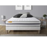 Matelas + Sommier 160x200 Memo Spring Ressorts Ensaches 3 Zones De Confort Maxi Epaisseur