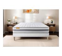 Matelas + sommier 90x200 Memo Spring Ressorts ensaches 3 zones de confort MAXI epaisseur