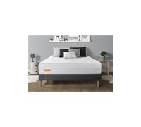 Matelas + sommier gris 140x190 Memo Bio Mousse à mémoire de forme 5 zones de confort Maxi épaisseur Déhoussable