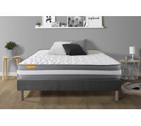 Matelas + Sommier Gris 140x190 Memo Plus Memoire De Forme 3 Zones