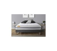 Matelas + sommier gris 140x190 Memo Spring Ressorts ensachés 3 zones de confort MAXI épaisseur