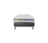 Matelas + sommier gris 90x190 Memo Plus Mémoire de forme 3 zones