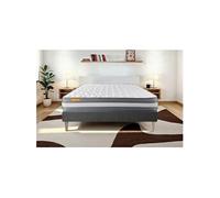 Matelas + sommier gris 90x200 Memo Plus Mémoire de forme 3 zones