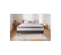 Matelas + sommier gris 90x200 Memo Zen Mousse à mémoire de forme 5 zones de confort MAXI épaisseur