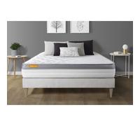 Matelas + sommier kit blanc 160x200 Memo Zen Mousse a memoire de forme MAXI epaisseur
