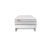 Matelas + sommier kit blanc 90x190 Memo Luxe Ressorts ensachés + mémoire de forme MAXI épaisseur