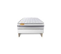 Matelas + sommier kit blanc 90x190 Memo Spring Ressorts ensachés MAXI épaisseur