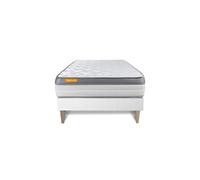 Matelas + sommier kit blanc 90x190 Memo Zen Mousse à mémoire de forme MAXI épaisseur