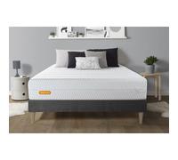 Matelas + sommier kit gris 140x190 Memo Bio Mousse a memoire de forme Maxi epaisseur Dehoussable