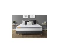 Matelas + sommier kit gris 140x190 Memo Zen Mousse à mémoire de forme MAXI épaisseur