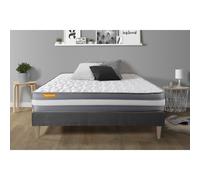 Matelas + sommier kit gris 180x200 Memo Plus Memoire de forme