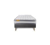 Matelas + sommier kit gris 90x190 Memo Plus Mémoire de forme
