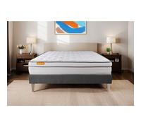 Matelas + sommier kit gris 90x200 Memo Luxe Ressorts ensaches + memoire de forme MAXI epaisseur
