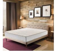 Matelas + Sommier Supreme Orthopedique 120x190 x 22,5 cm - Tres Ferme - Face Hiver 4 cm de Memoire de Forme 75 kg/m3 + Laine Merinos - Ame Poli Latte