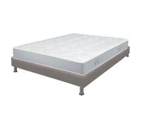 Matelas + sommier tapissier 160x200 Mousse - Melior - Soutien ferme - Simili taupe