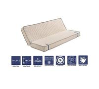 Matelas Souple pour Tous Clic Clac 120x190 x 15 cm avec Face de Contact Latex sur Face Hiver - Découpe Assise 60 cm - 5 Zones de Confort - Face été et Rembourrage 100% polesther