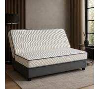 Matelas Souple pour Tous Clic Clac 140x190 x 15 cm avec Face de Contact Latex sur Face Hiver - Découpe Assise 70 cm - 5 Zones de Confort - Face été et Rembourrage 100% polesther